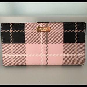 Kate Spade—Newbury Lane Wallet In Pink/Plaid